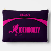 女子アイスホッケーバースデーパーティー，ホッケープレーヤー アクセサリーポーチ (正面)