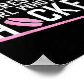 女子アイスホッケープレイヤーホッケのためのおもしろいホッケー ポスター (角)