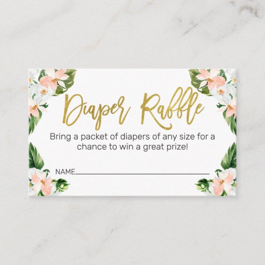 女子アロハトロピカルおむつラッフルエンクロージャカード 名刺 (正面)