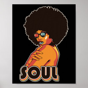 女子アートファンクヴィンテージ70sコスチュームAfro Soul Mu ポスター