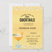 女子イエロー40歳バースデーカクテルパーティー 招待状 (正面)