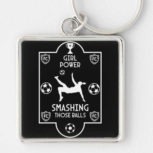 女子イギリスのサッカー キーホルダー (正面)