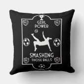 女子イギリスのサッカー クッション (裏面)