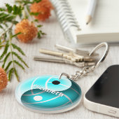 女子インとヤンターコイズバレーボール キーホルダー (正面右)