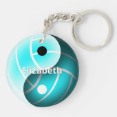 女子インとヤンターコイズバレーボール キーホルダー (裏面)