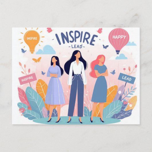 女子インスパイア日の主力国際的力 ポストカード (正面)