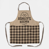 女子エプロンシェフナナキッチンベーキング料理BBQ エプロン (正面)