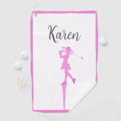 女子エレガントゴルファーのシルエット立てゴルフティー ゴルフタオル (インサイチュ)