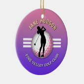 女子エレガントゴルファーデザイン セラミックオーナメント (右)