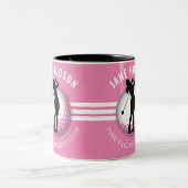 女子エレガントゴルファーデザイン ツートーンマグカップ (中央)