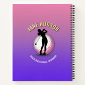 女子エレガントゴルファーデザイン ノートブック (裏面)