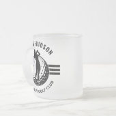 女子エレガントゴルファーデザイン フロストグラスマグカップ (正面左)