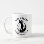 女子エレガントゴルファーモノグラムデザイン コーヒーマグカップ (左)