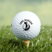 女子エレガントゴルファーモノグラムデザイン ゴルフボール (インサイチュ 木)