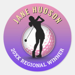 女子エレガントゴルファーモノグラムデザイン ラウンドシール