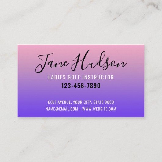 女子エレガントゴルファーモノグラムデザイン 名刺 (裏面)