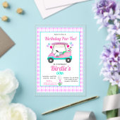 女子エレガントゴルフパーティーカート誕生日 アクリル招待状 (インサイチュ (ウェディング))