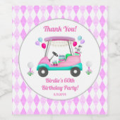 女子エレガントゴルフパーティーカート誕生日 ワインラベル (シングルラベル)