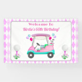女子エレガントゴルフパーティーカート誕生日 横断幕 (横)