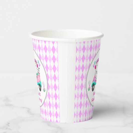 女子エレガントゴルフパーティーカート誕生日 紙コップ (右)