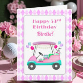 女子エレガントゴルフパーティーカート53誕生日 カード