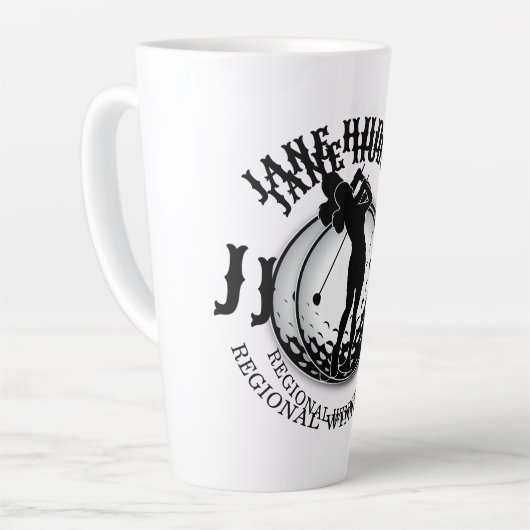 女子エレガントゴルフモノグラムデザイン カフェラテマグ (左アングル)