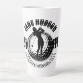 女子エレガントゴルフモノグラムデザイン カフェラテマグ (正面)