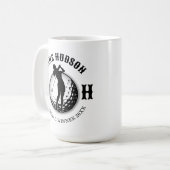女子エレガントゴルフモノグラムデザイン コーヒーマグカップ (正面左)