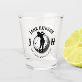 女子エレガントゴルフモノグラムデザイン ショットグラス