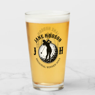 女子エレガントゴルフモノグラムデザイン タンブラーグラス