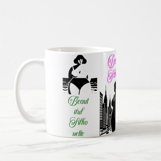 女子エレガントシルエットマグ:カーヴリーガールズマグ コーヒーマグカップ (左)