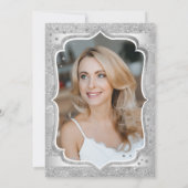 女子エレガントシルバーフォト50誕生日 招待状 (裏面)