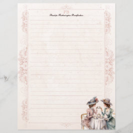 女子エレガントビクトリアンモノグラム文房具