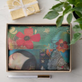 女子エレガントフローラカラフルデカップコラージュ 薄葉紙 (ギフト)