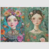 女子エレガントフローラカラフルデカップコラージュ 薄葉紙 (正面)