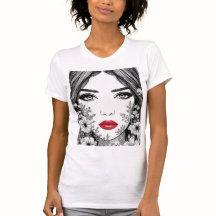 女子エレガントラインアートポートレート – ミニマル顔