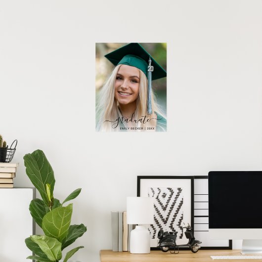 女子エレガント大学院写真卒業 ポスター (ホームオフィス)