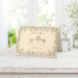 女子エレガント日お祝い履歴フローラ サンキューカード