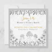 女子エレガント日史お祝いホワイト 招待状 (正面)