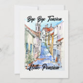 女子エレガント退職後バイバイテンション 招待状 (正面)