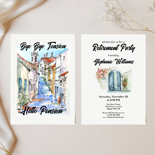 女子エレガント退職後バイバイテンション 招待状