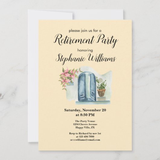 女子エレガント退職本航海パーティー 招待状 (裏面)