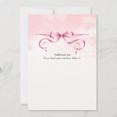 女子エレガント送別ピンクボウ縁どパーティー 招待状 (裏面)