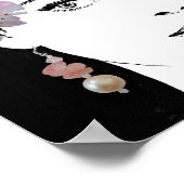 女子エレガント顔デジタルイラストレーション素晴らしアート ポスター (角)