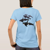 女子オルカクジラTシャツ+大きさオルカシャツ Tシャツ (裏面)