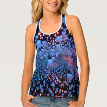 女子オールオーバープリントレーサーバックタンクトップ