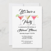 女子カクテルサマー50歳の誕生日パーティー 招待状 (正面)