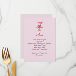 女子カクテルブランチ赤手書き メニュー