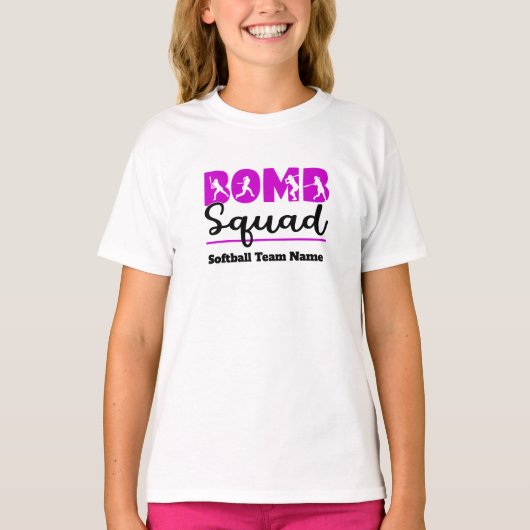 女子カスタマイズ用ソフトボールチームTシャツ Tシャツ (正面)