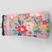 女子カスタムゴルファー向けの可愛いヴィンテージ花贈り物 ゴルフヘッドカバー (正面)